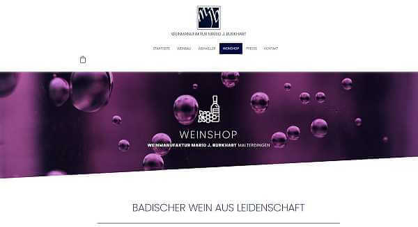Online-Shop Referenz Weingut Burkhart