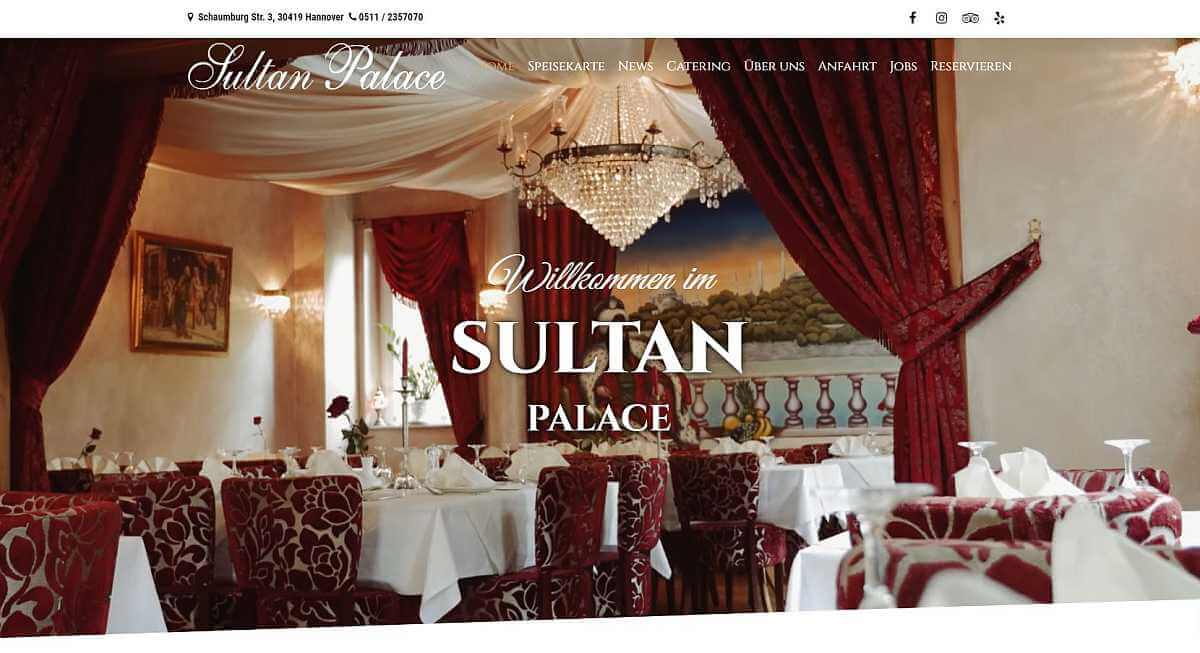 Homepage Starter Referenz Sultan Palace Hannover