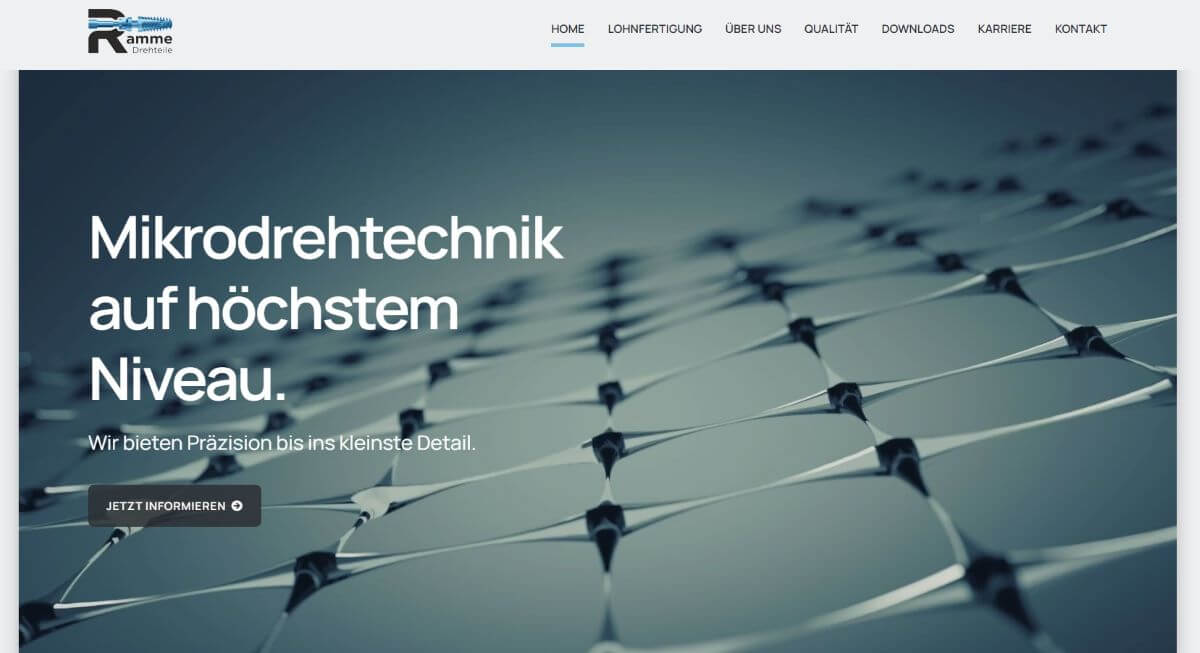 Homepage Business Referenz Ramme Drehteile