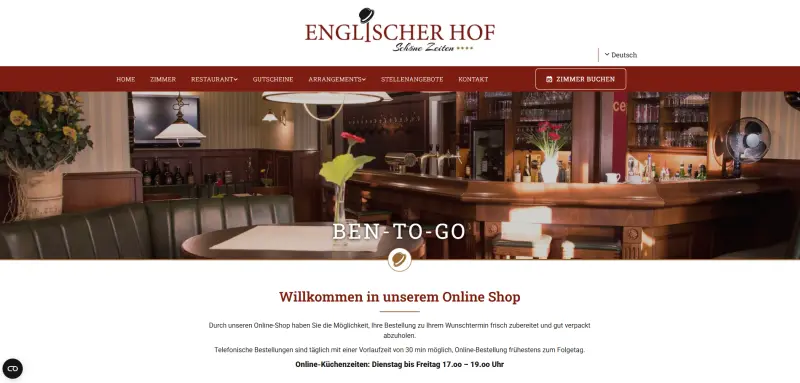 heise homepages Online-Shop Referenz Englischer Hof