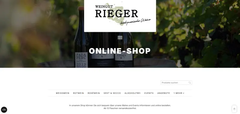 heise homepages Online-Shop Referenz von Weingut Rieger