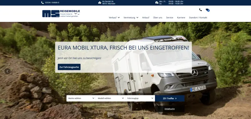 Homepage Individuell Referenz MS Reisemobile