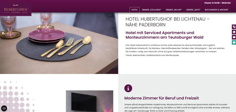 Homepage Starter Referenz Hotel Hubertushof
