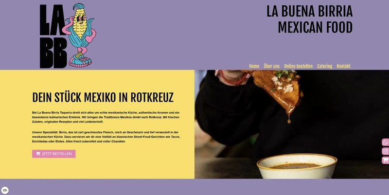 Homepage Starter Referenz La Buena Birria Mexican food